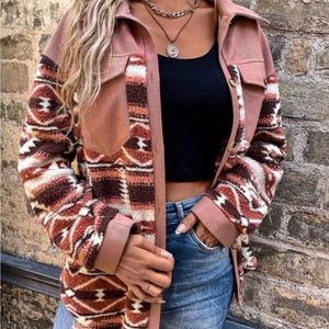 Western style fleece sweater, coat. Jacket.